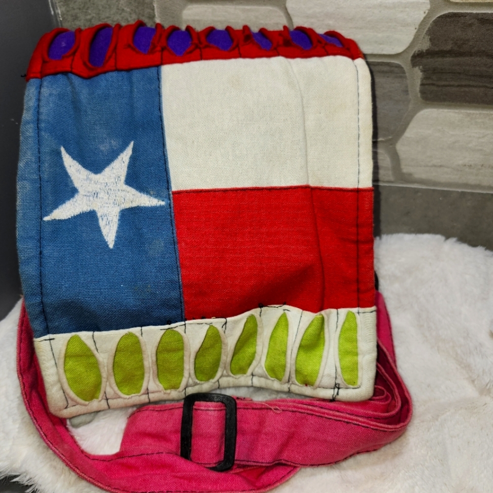 Rising International Handmade in Nepal Cotton US Patriotic Hobo Bag  US Flag